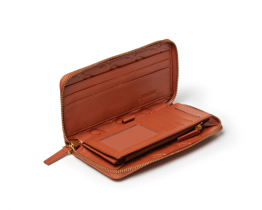 Large Vegan Leather Wallet - Brown