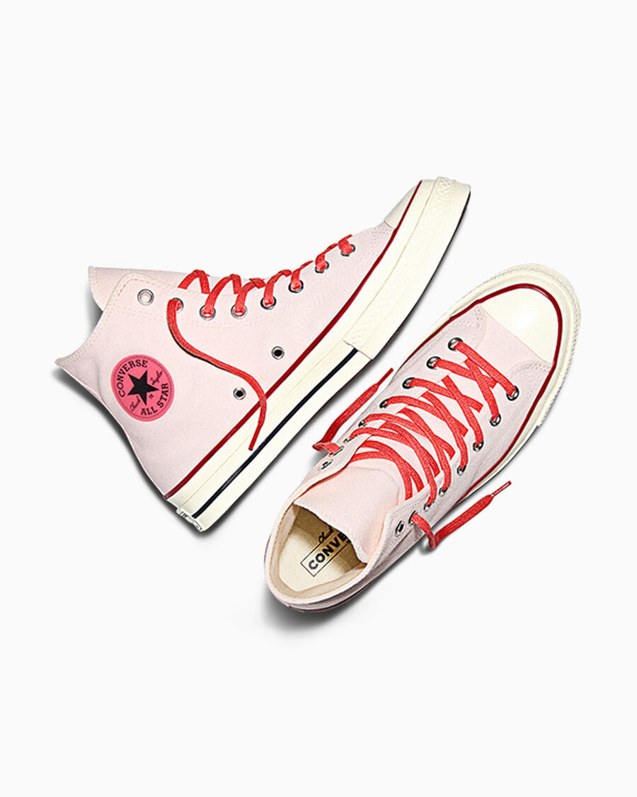 Unisex Colorblock Canvas High-Top Sneaker - Decade Pink/Cherry Balm/Egret