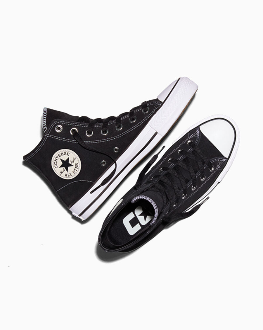 Suede Skate High Top Sneaker - Black - Black/Black/White