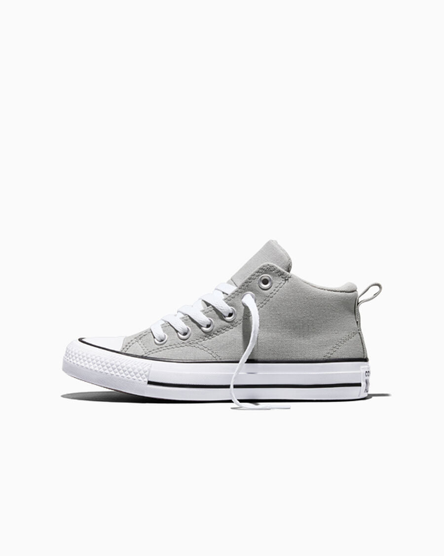 Kids' Canvas Mid-Top Sneaker - Grey - Grey Area/White/Black