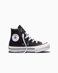 Kids Canvas Platform High Top Sneaker - Black - Black/White/Black