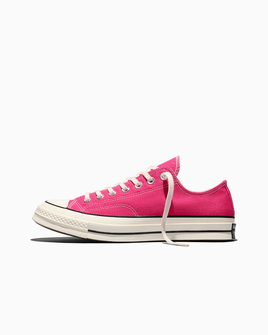 Heavyweight Canvas Low Top Sneaker - Black - Rough Raspberry/Egret/Black