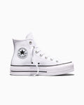 Leather Platform High Top Sneaker - Black - White/Black/White