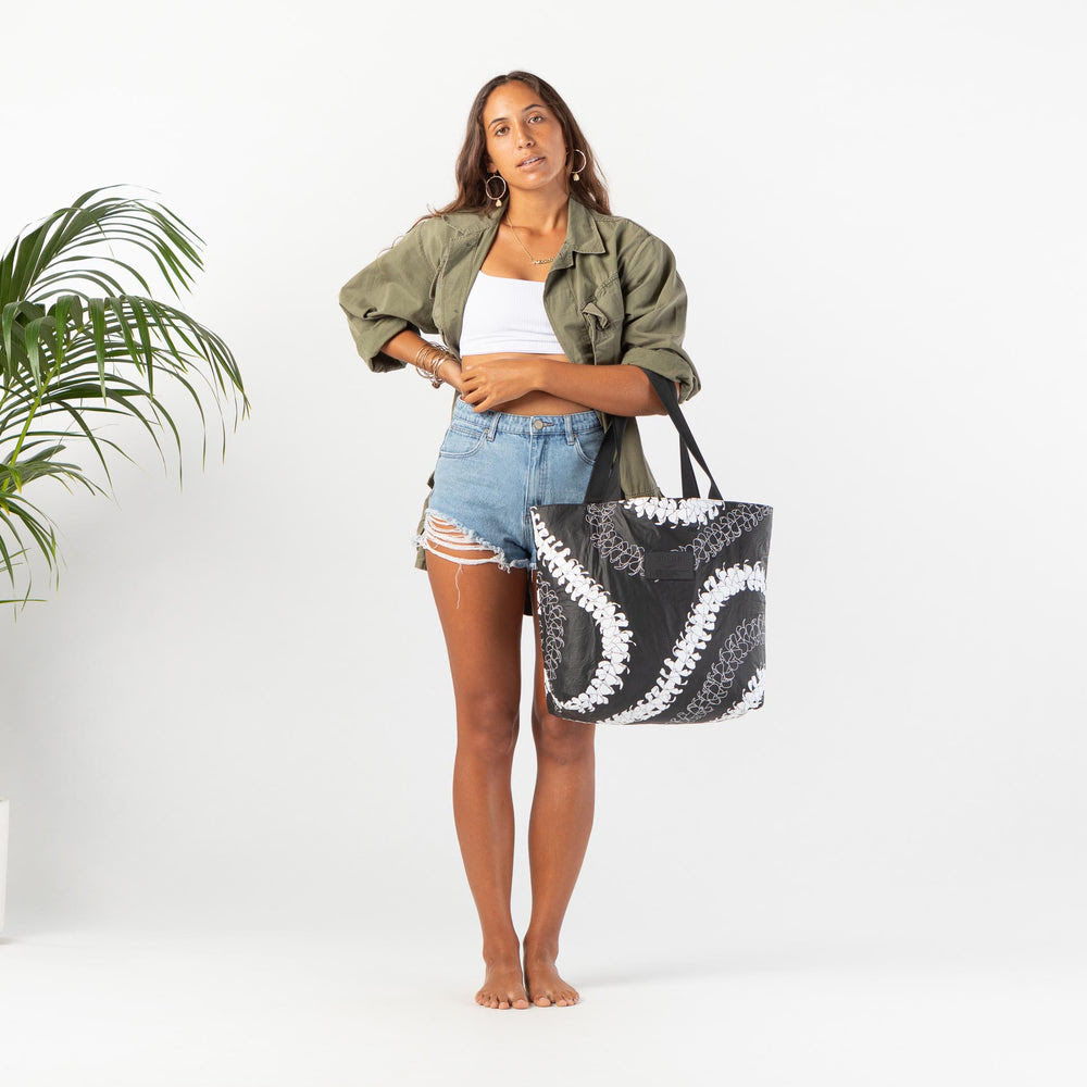 Expandable Nylon Tote - Floral Print