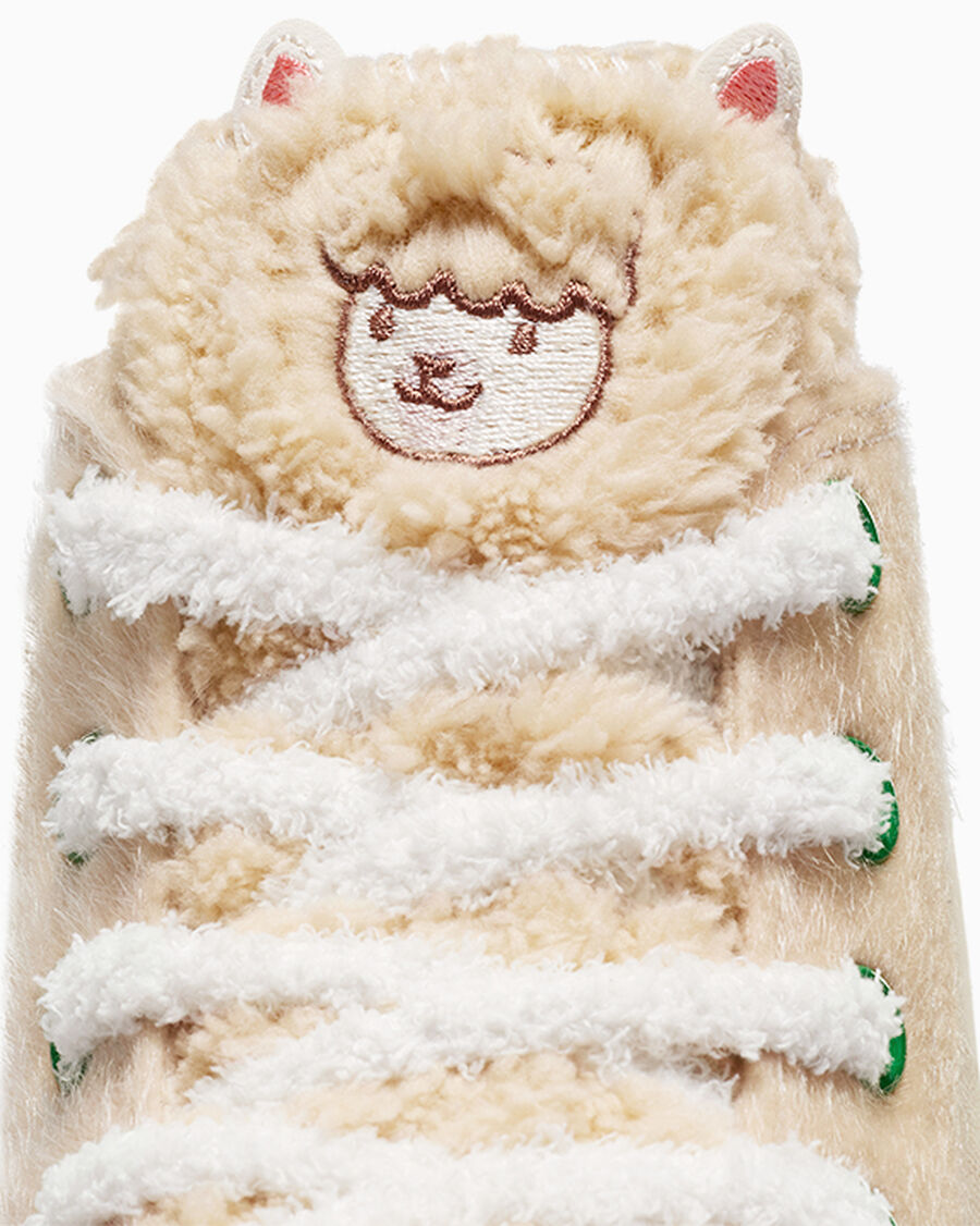 Faux Fur Animal Canvas High Top Sneaker