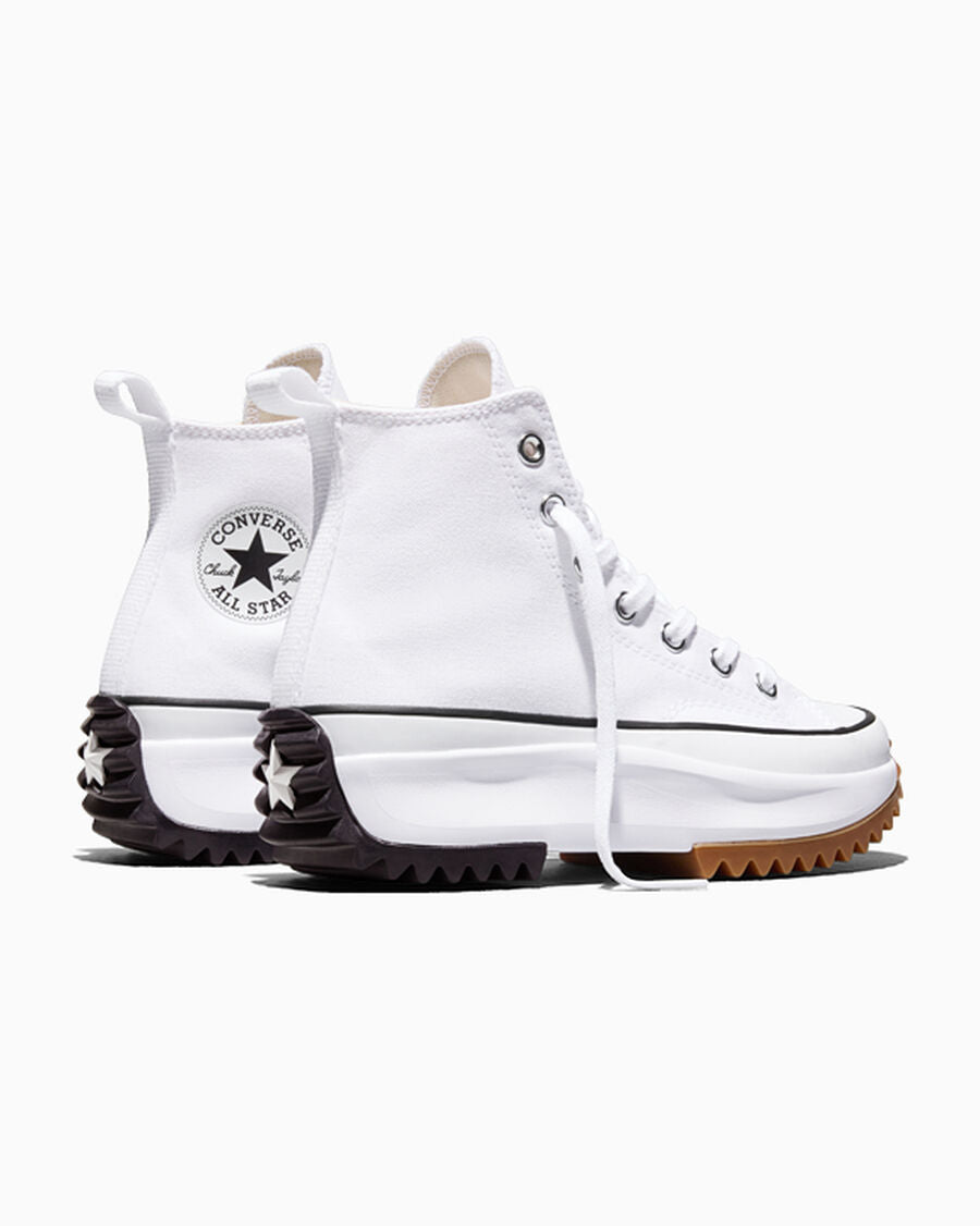 Canvas Platform High-Top Sneaker - White/Black/Gum