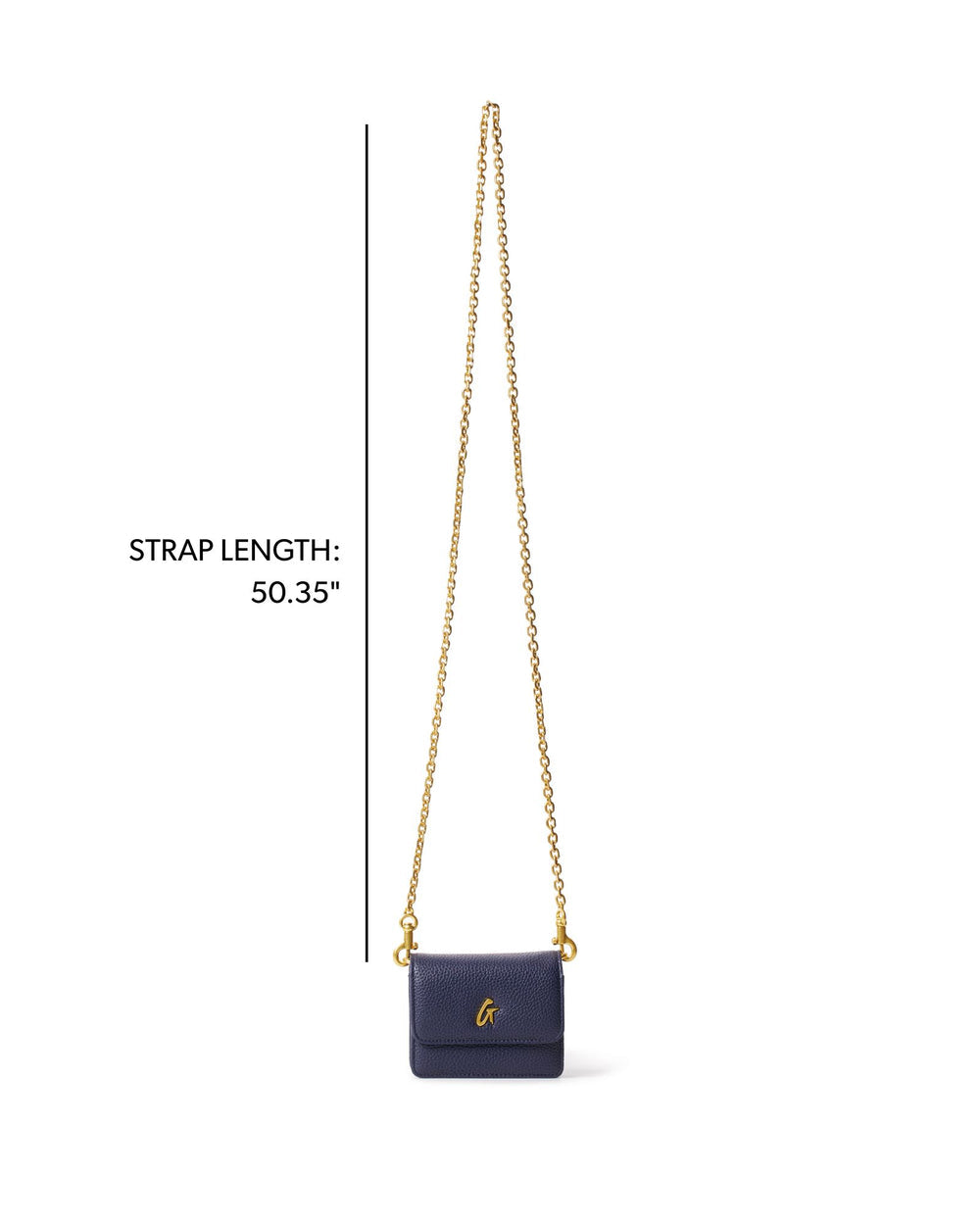 Mini Vegan Leather Wallet Crossbody - Navy