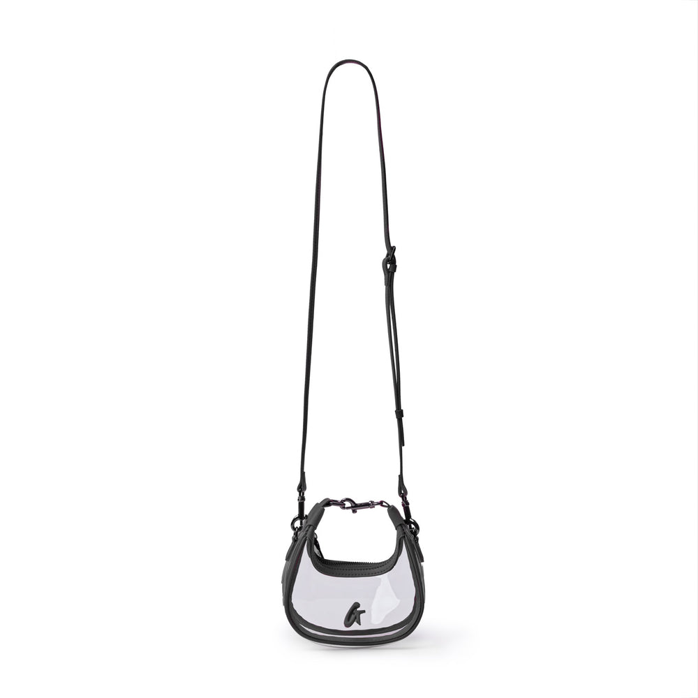 Clear PVC Mini Hobo Bag - Black