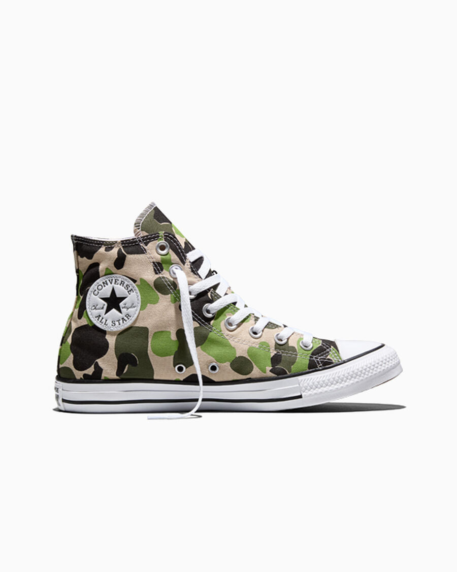 Camo Canvas High Top Sneaker - Nutty Granola/Avocado Glass