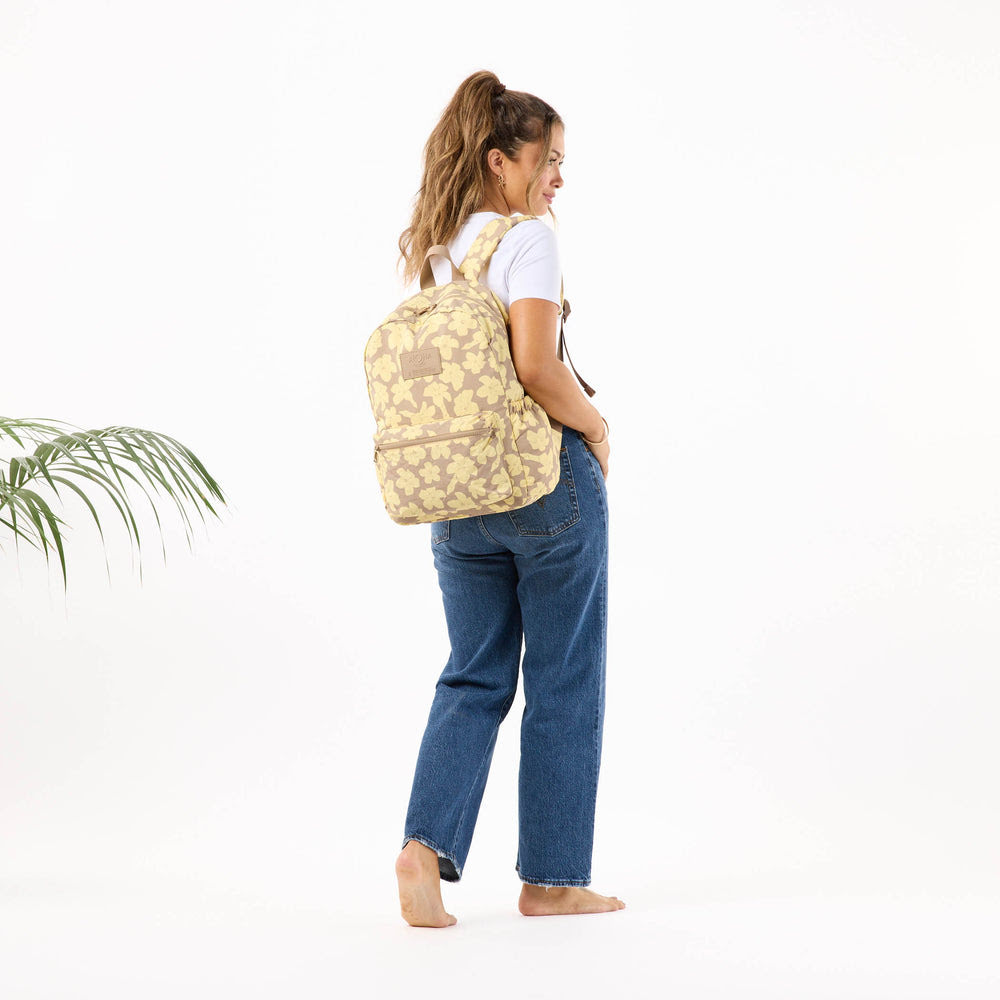 Ripstop Nylon Laptop Backpack - Floral