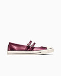 Metallic Canvas Mary Jane Low Top Shoe - Burgundy Metallic/Egret/Black