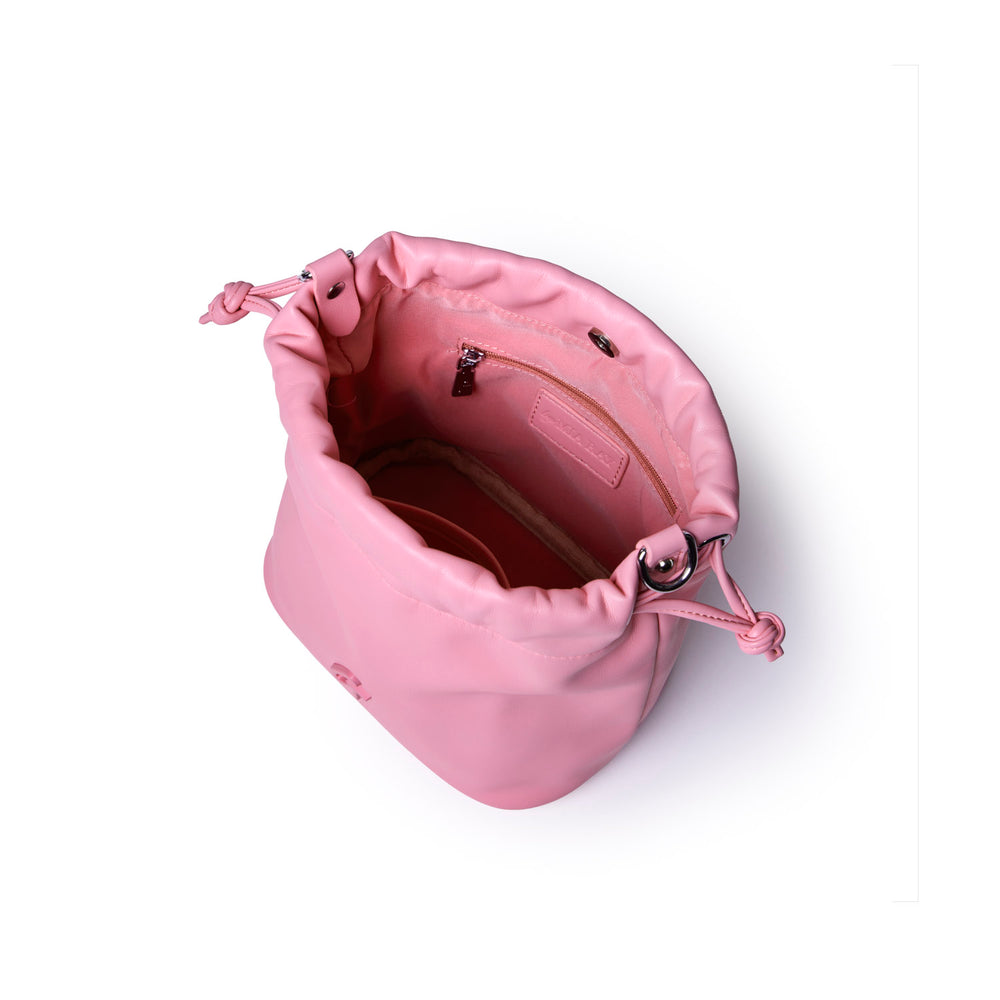 Mini Vegan Leather Bucket Bag - Soft Pink