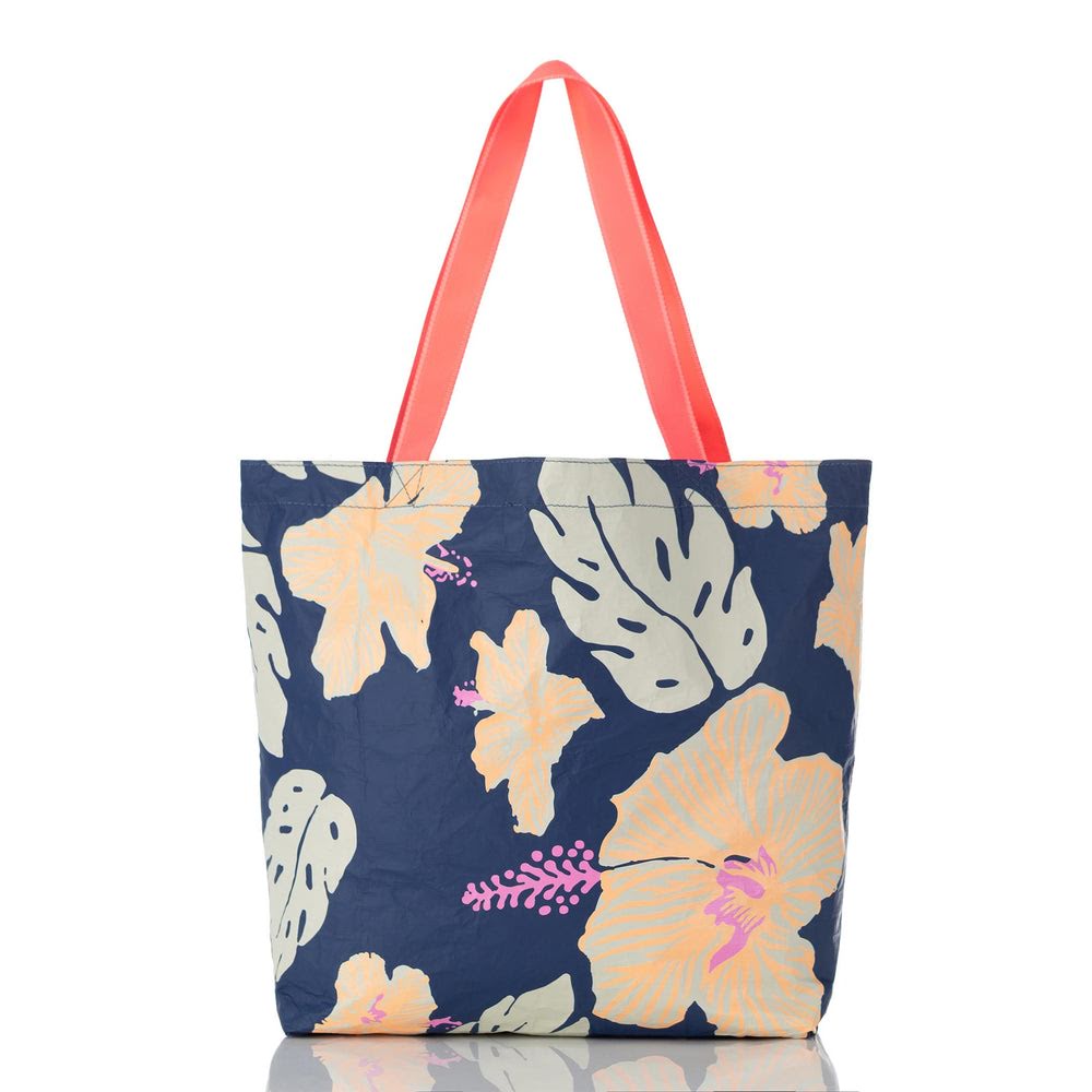 Reversible Nylon Tote - Tropical Print