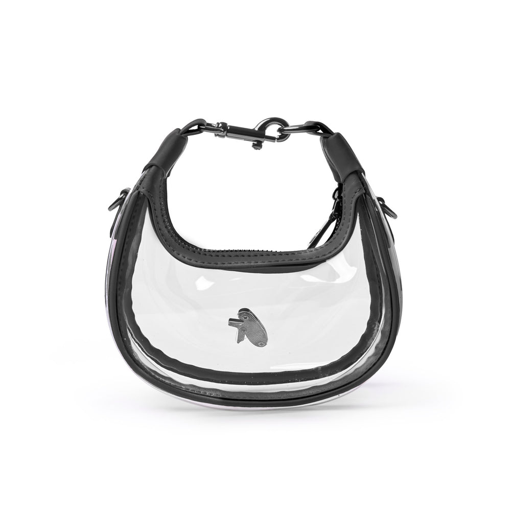 Clear PVC Mini Hobo Bag - Black