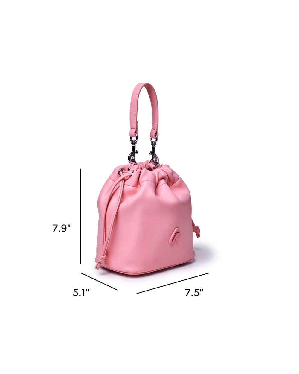 Mini Vegan Leather Bucket Bag - Soft Pink