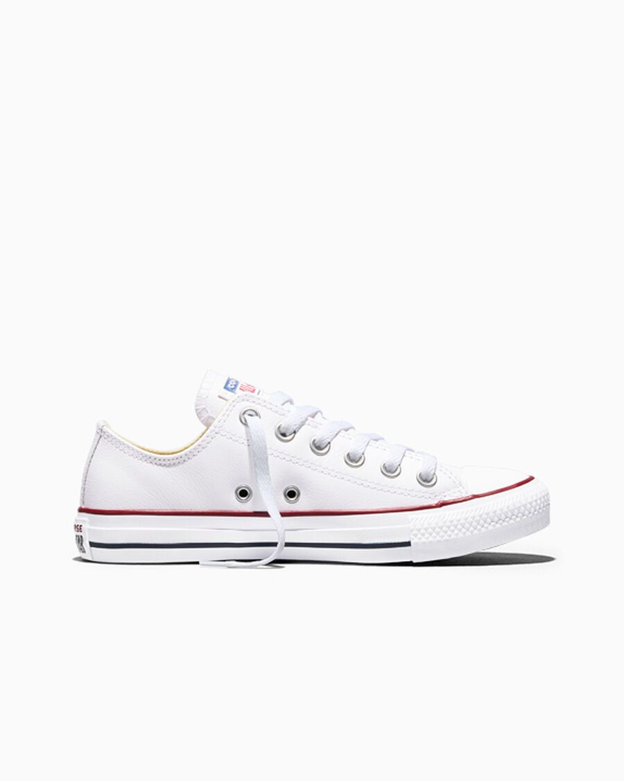 Leather Low Top Sneaker - Black - White