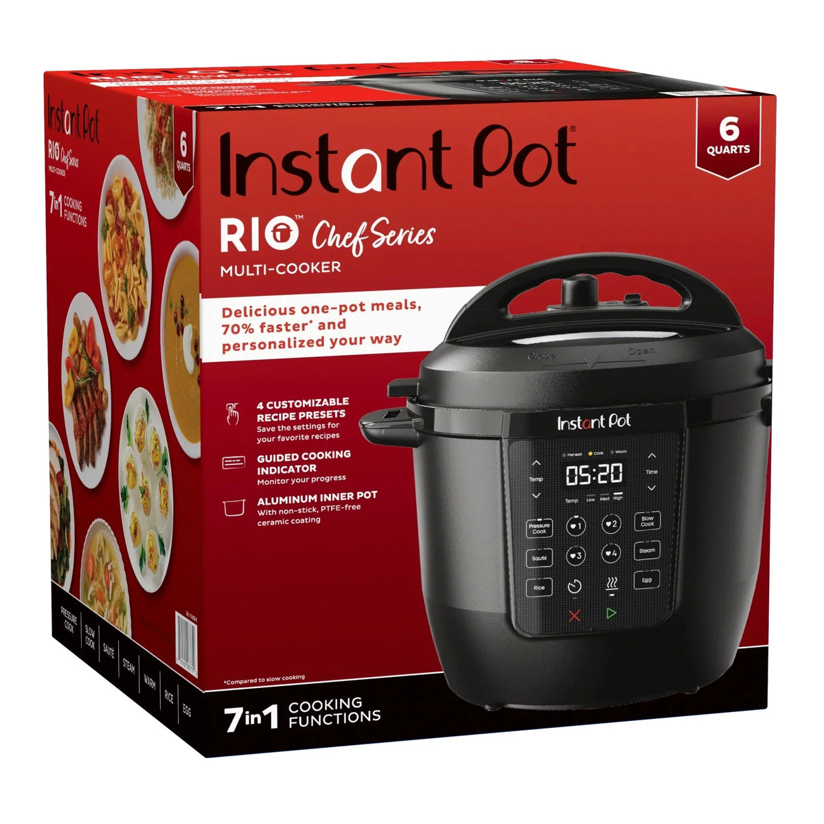 Instant Pot 6QT RIO Chef Series 7-in-1 Multi-Cooker, Black