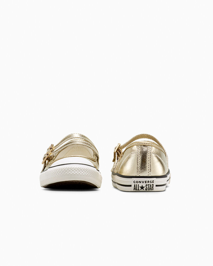 Metallic Canvas Mary Jane Low Top Shoe - Lt Gold/Egret/Black