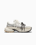 Crinkle Patent Platform Low Top Sneaker - Vintage White/Egret/Black