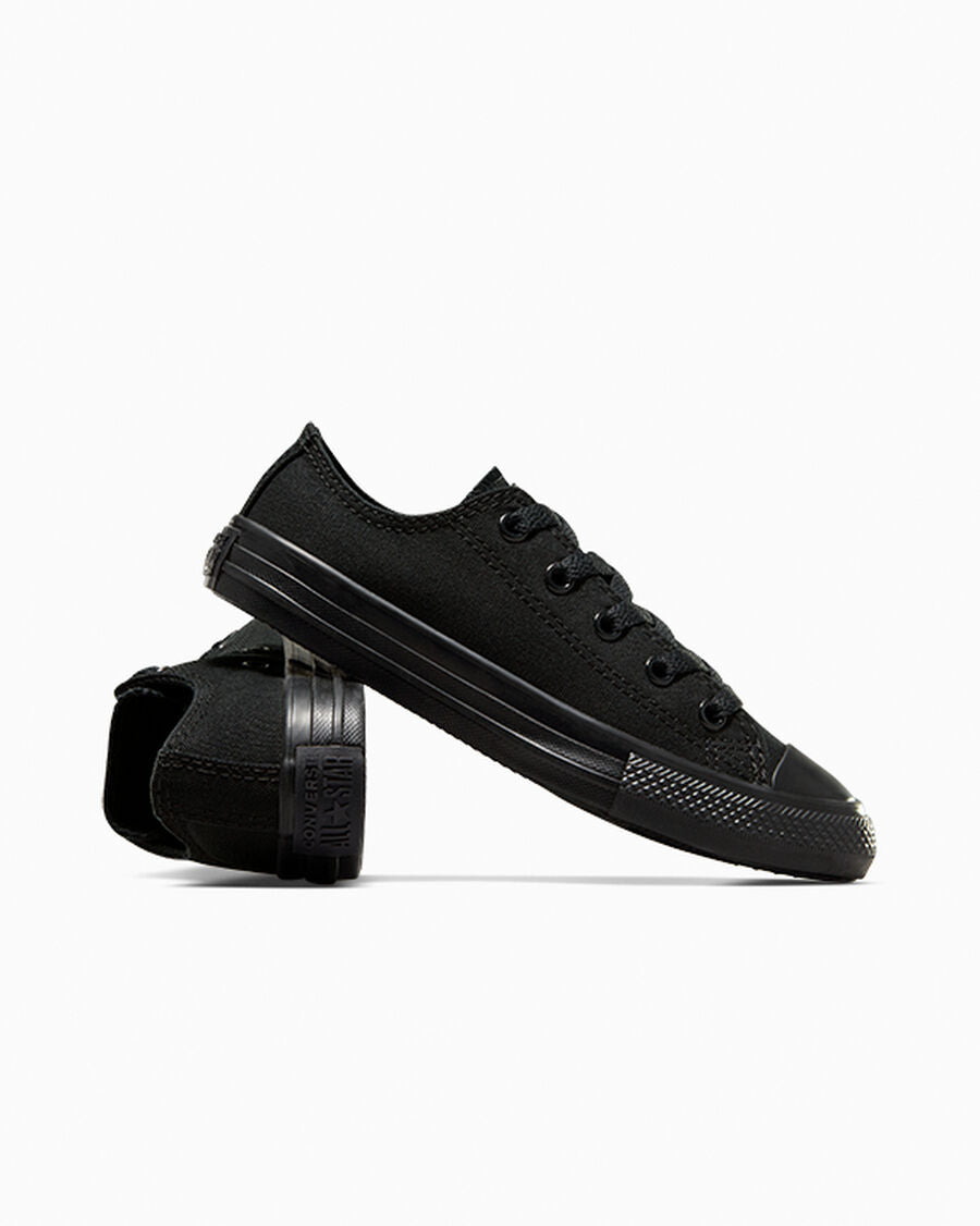 Kids Canvas Low-Top Sneaker - Multiple Colors - Black Monochrome