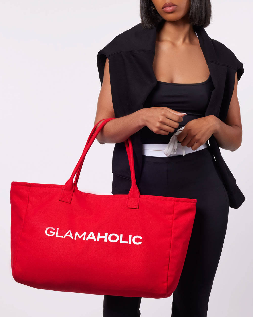 Cotton Canvas Zip Tote - Red