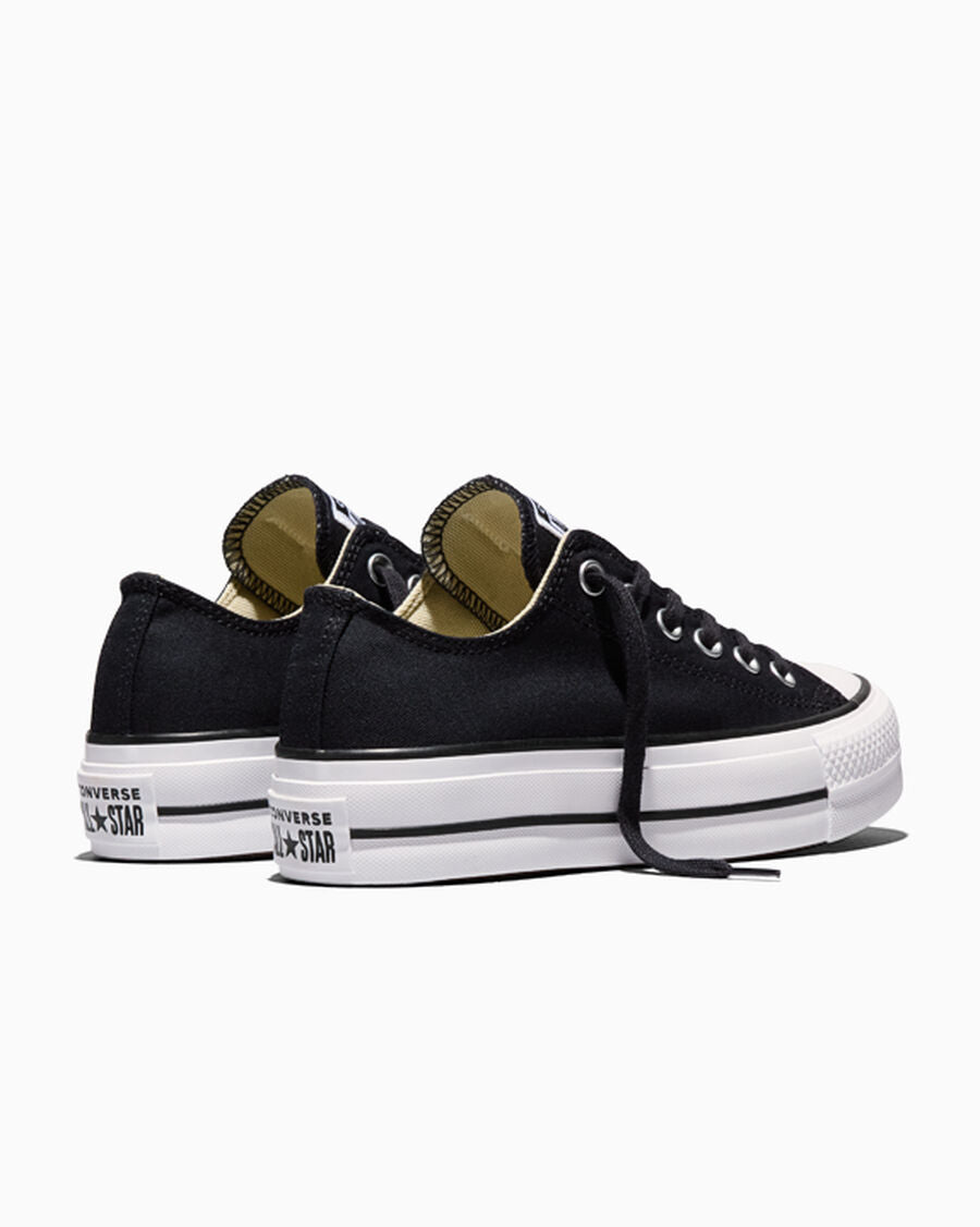 Canvas Platform Low-Top Sneaker - Black/White/White