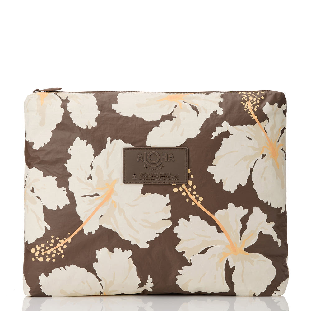 Large Hibiscus Print Organizer Pouch