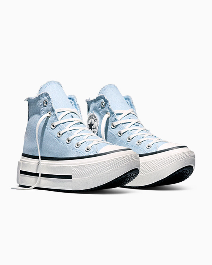 Washed Canvas Platform High Top Sneaker