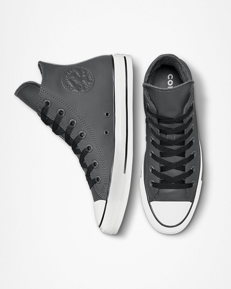 Faux-Fur Lined Leather High Top Sneaker