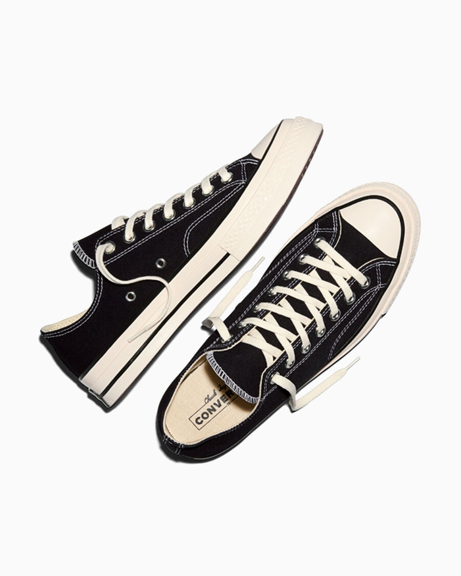 Heavyweight Canvas Low Top Sneaker - Black - Black/Black/Egret