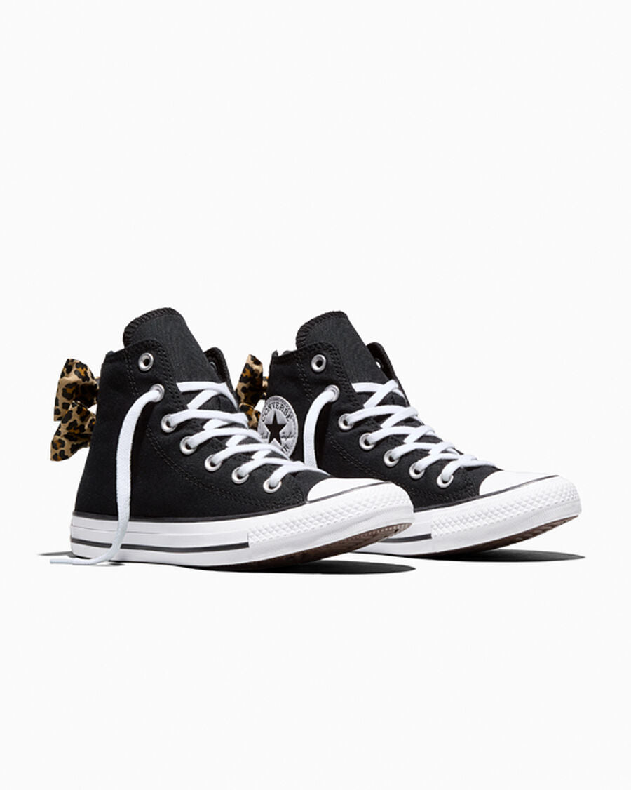 Leopard Print Bow High Top Sneaker