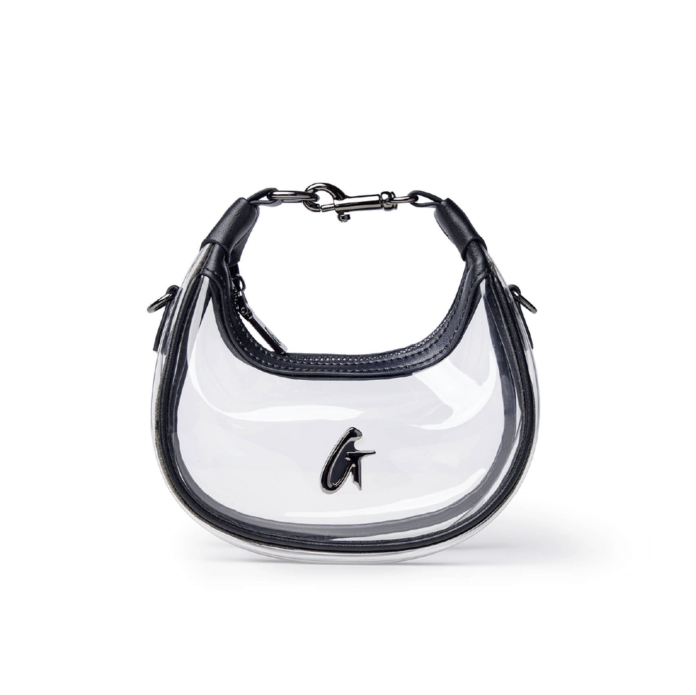 Clear PVC Mini Hobo Bag - Black