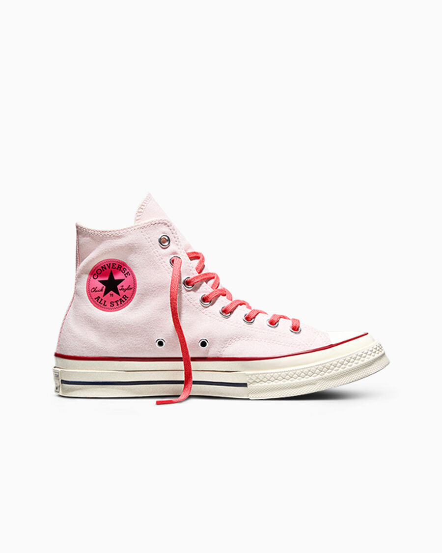 Unisex Colorblock Canvas High-Top Sneaker - Decade Pink/Cherry Balm/Egret