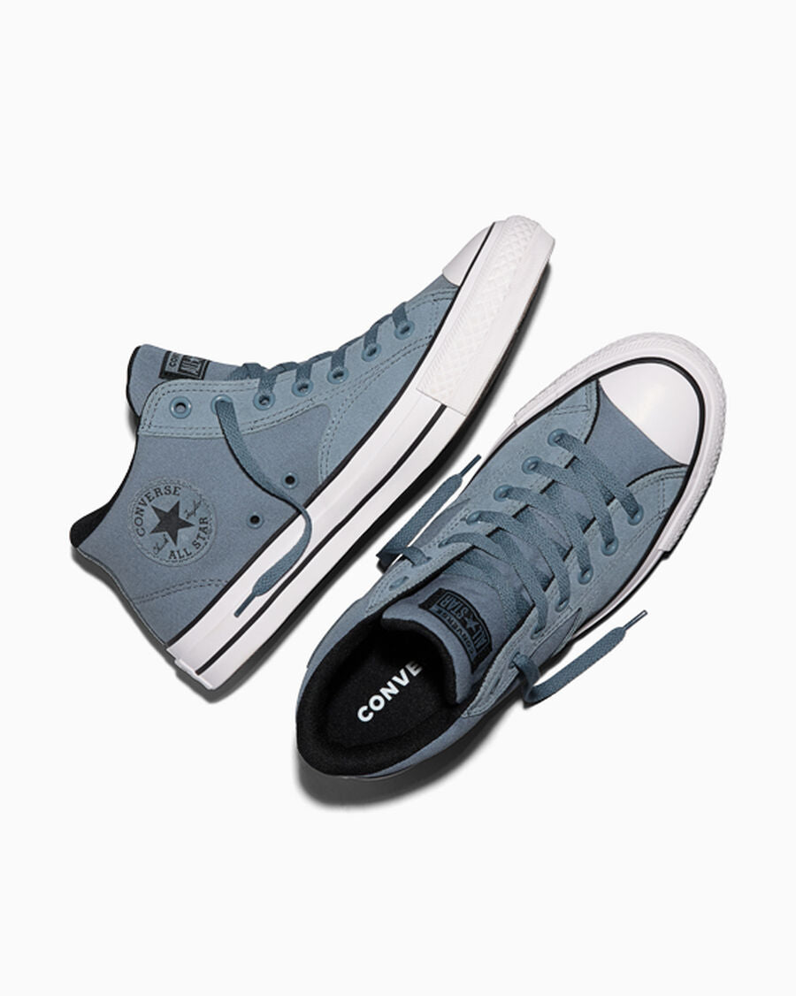 Canvas And Suede Mid Top Sneaker - Grey New World/Black/White