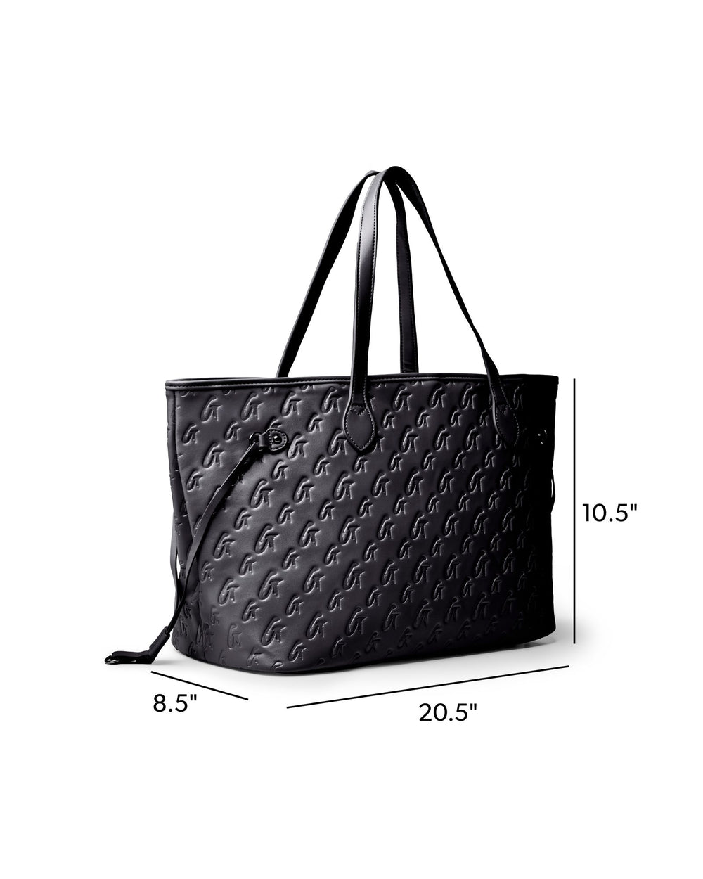 Vegan Leather Laptop Tote With Wristlet - Black Pink
