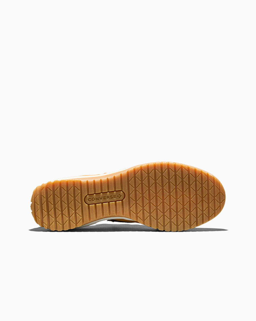 Unisex Nylon And Suede Low-Top Trainer - Gold Palm/Black/Gum