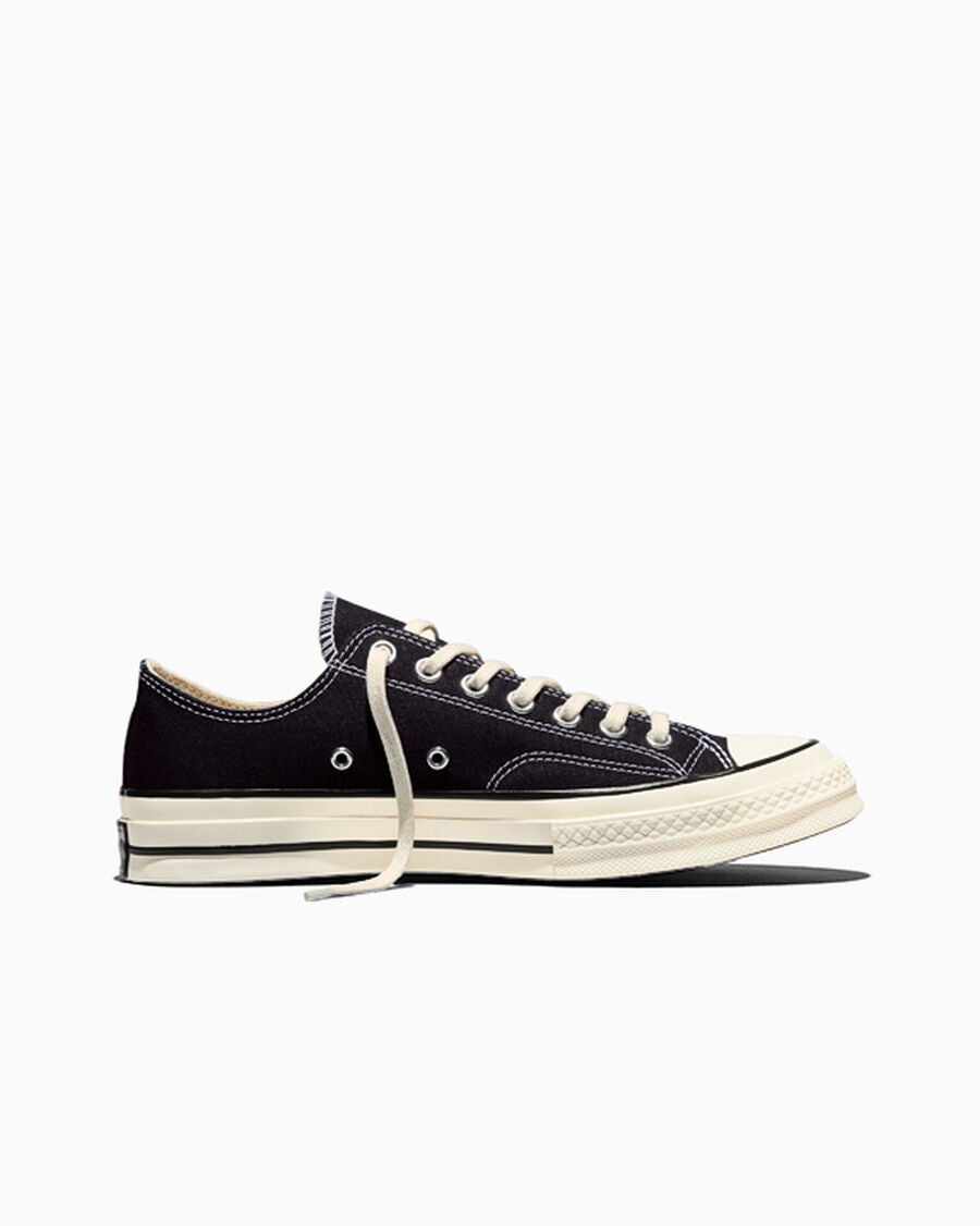 Heavyweight Canvas Low Top Sneaker - Black - Black/Black/Egret
