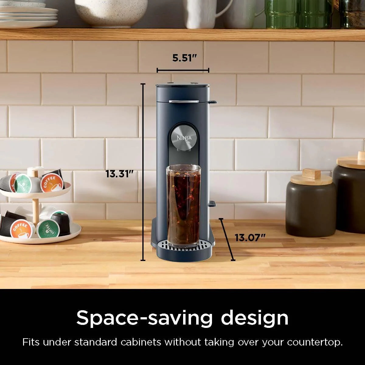 Ninja Pods & Grounds Single-Serve Coffee Maker, 56-oz. Reservoir, Stone - PB041ST
