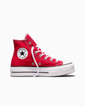 Canvas Platform High-Top Sneaker - Red/White/Black