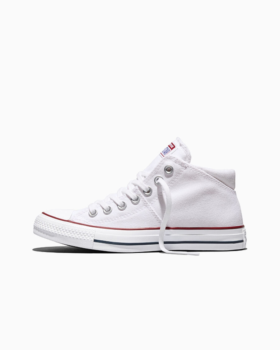Canvas Mid Top Sneaker - White/White/White
