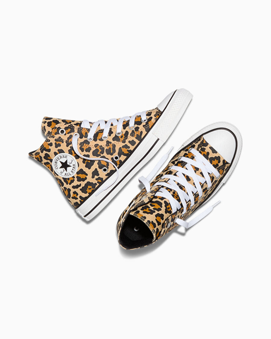 Canvas High-Top Sneaker - Leopard Print