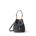 Mini Vegan Leather Bucket Bag - Black