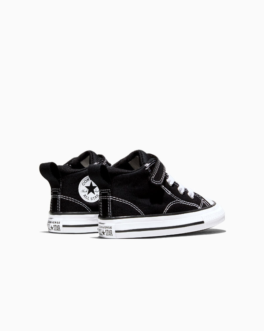 Canvas Easy-On Mid-Top Sneaker - Black/Black/White