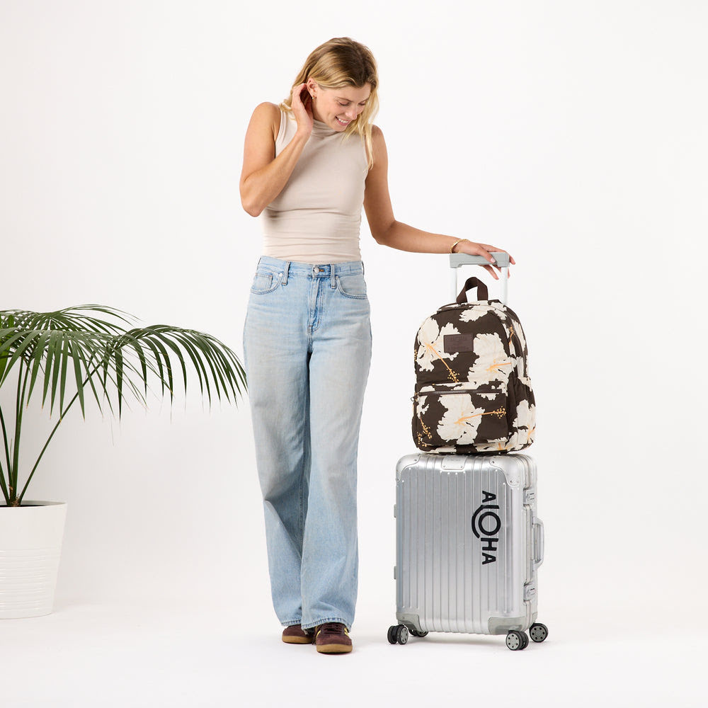 Ripstop Nylon Laptop Backpack - Floral