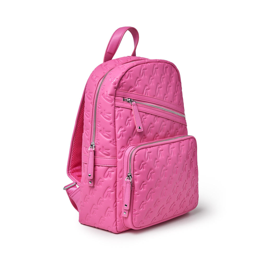 Vegan Leather Laptop Backpack - Hot Pink