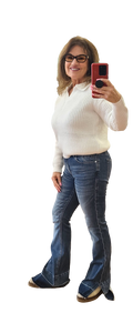 MELANGE COLLARD V-NECK BASIC WHITE SWEATER