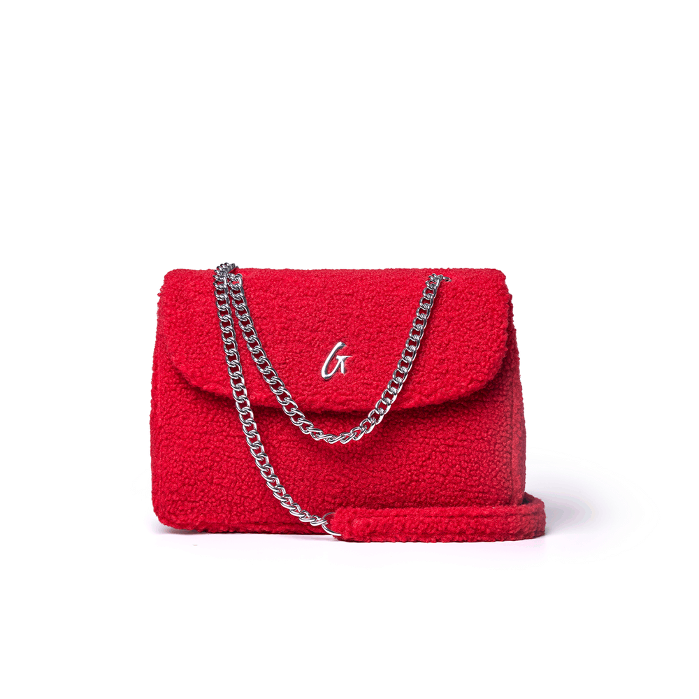 Medium Sherpa Flap Bag - Red