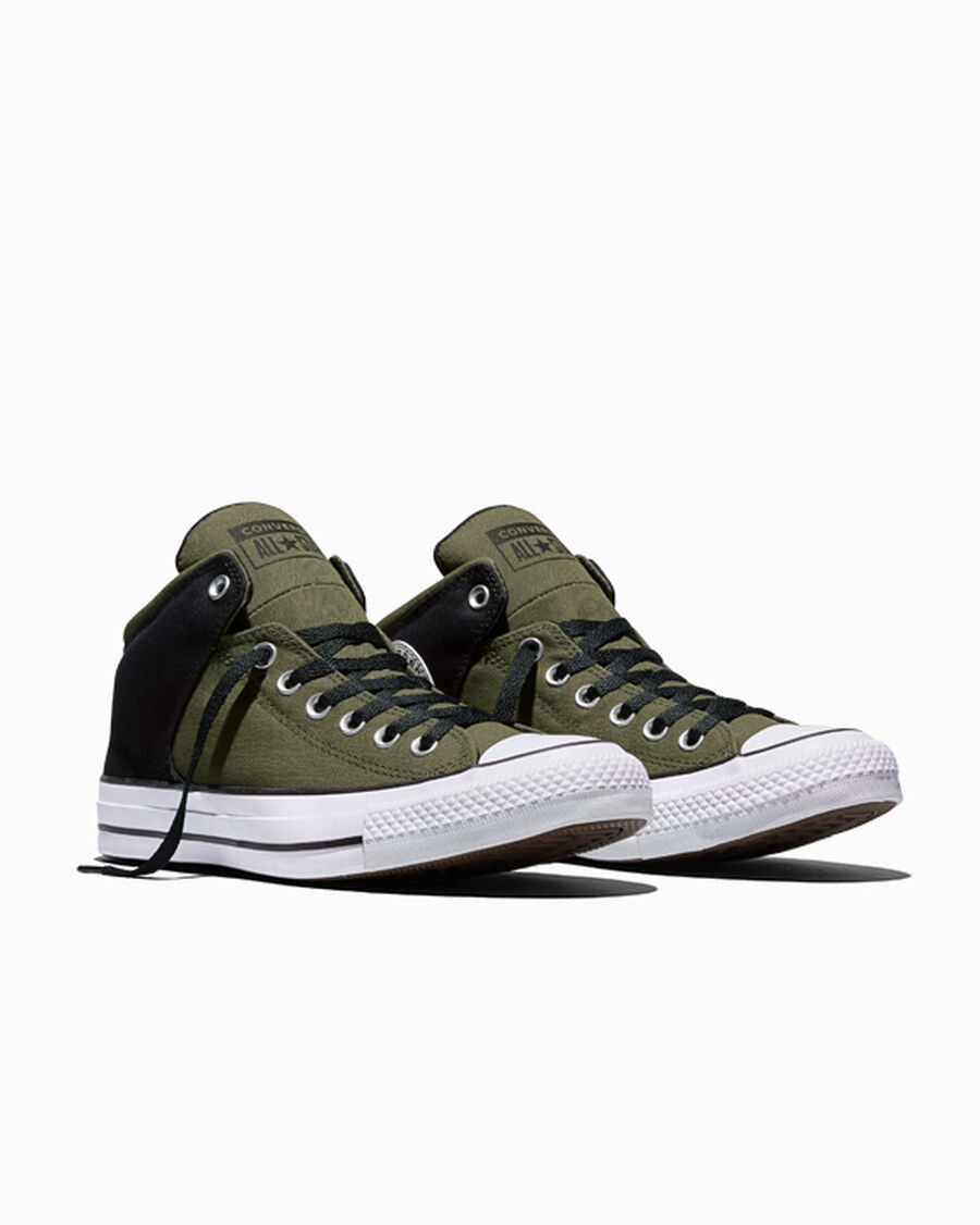 Colorblock Canvas Mid-Top Sneaker - Utility/Black/White