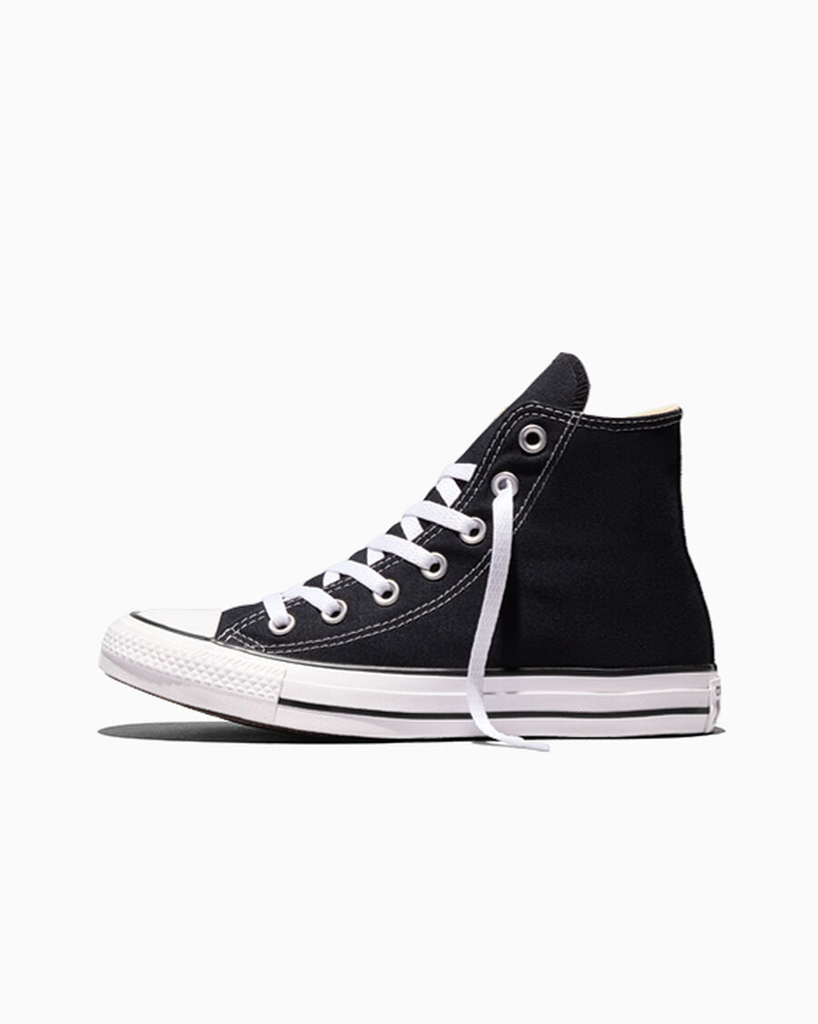 Canvas High-Top Sneaker - Multiple Colors - Black