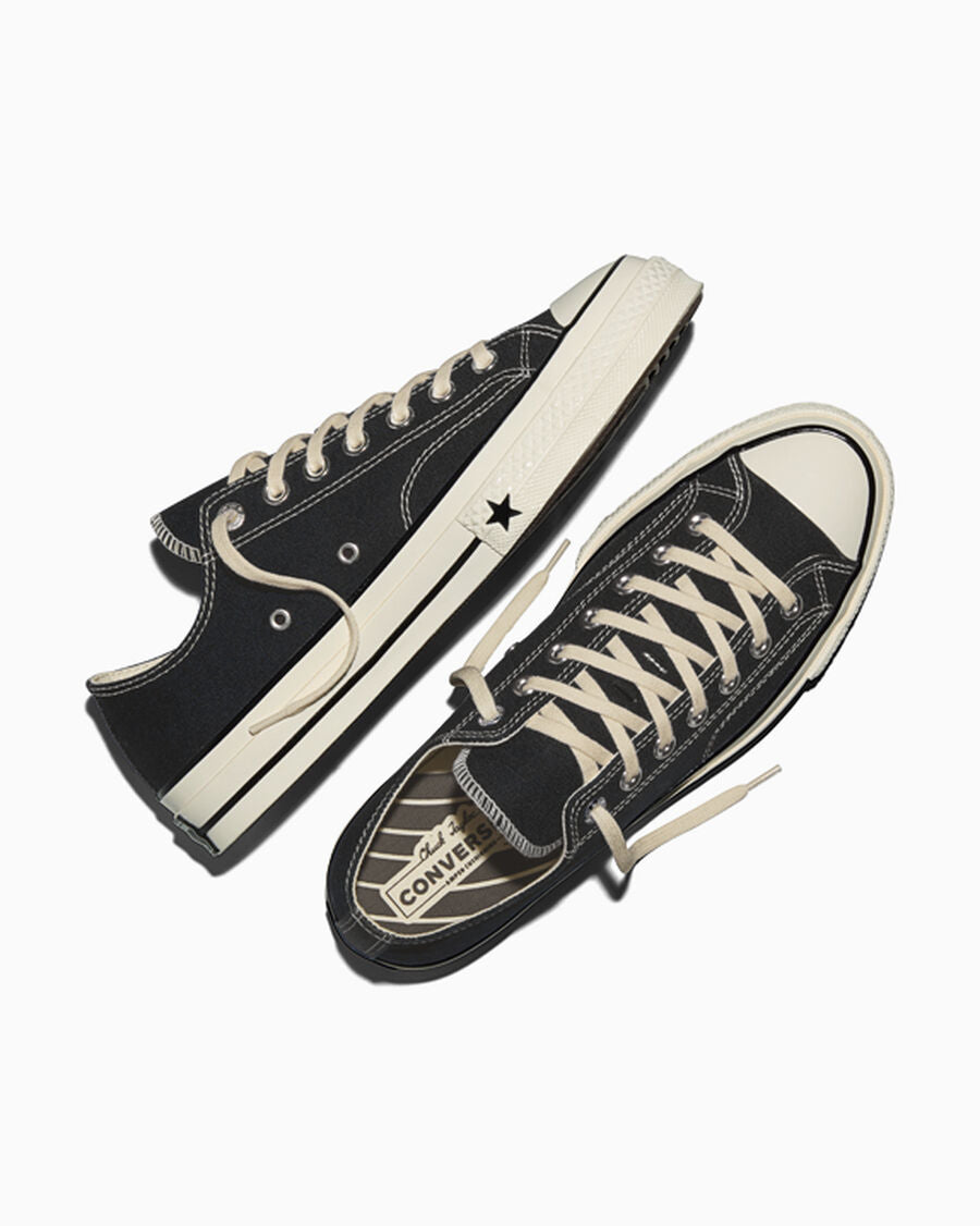 Unisex Heavyweight Canvas Low-Top Sneaker - Black/Black/Egret